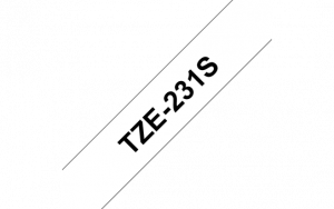 Brother originální páska do tiskárny štítků, Brother, TZE-231S, černý tisk/bílý podklad,