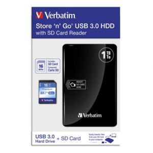 VERBATIM externí pevný disk, Store ´n´ Go, 2.5", 1TB, USB 3.0, 53421, černý