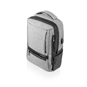 Modecom batoh SMART 15 na notebooky do velikosti 15,6", 7 kapes, USB port, šedočerný
