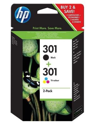 HP originální ink N9J72AE, black/color, 190/165str., HP 301, HP Deskjet 1510, 3055A, Offic