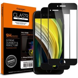 SPIGEN Glass FC 2 Pack, black - iPhone SE/8/7