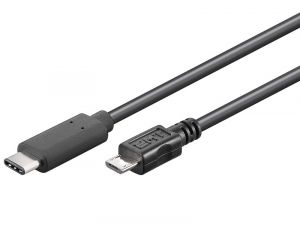 PREMIUMCORD USB-C/male - USB 2.0 Micro-B/Male, černý, 1m
