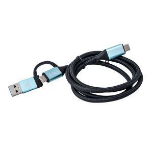 i-tec kabel USB-C na USB-C s integrovanou redukcí na USB-A/3.0, nabíjení notebooku, tablet