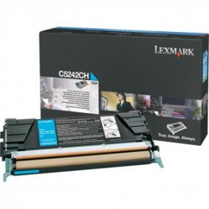 LEXMARK originální toner C5242CH, cyan, 5000str., LEXMARK C524, O