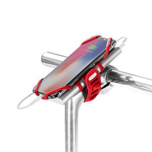 Držák mobilu a powerbanky Bone Bike Tie 3 Pro Pack, na kolo, nastavitelná velikost, červen