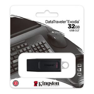 Kingston USB flash disk, USB 3.0 (3.2 Gen 1), 32GB, DataTraveler Exodia, černý, DTX/32GB,