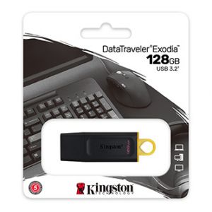 Kingston USB flash disk, USB 3.0 (3.2 Gen 1), 128GB, DataTraveler Exodia, černý, DTX/128GB