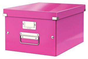 Univerzální krabice Leitz Click&Store, velikost M (A4), růžová
