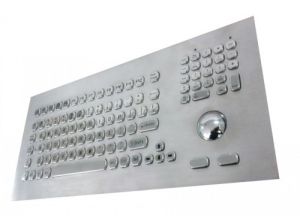 KB021 - Průmyslová nerezová klávesnice s trackballem do panelu, CZ, USB, IP65
