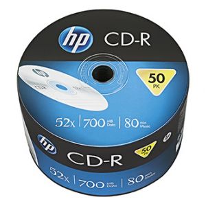 HP CD-R, CRE00070-3, 50-pack, 700MB, 52x, 80min., 12cm, bez možnosti potisku, bulk, Standa