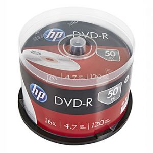 HP DVD-R, DME00025-3, 50-pack, 4.7GB, 16x, 12cm, cake box, bez možnosti potisku, pro archi