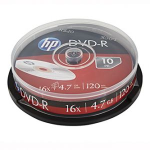 HP DVD+R, DRE00027-3, 10-pack, 4.7GB, 16x, 12cm, cake box, bez možnosti potisku, pro archi