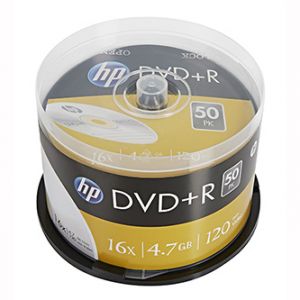 HP DVD+R, DRE00026-3, 50-pack, 4.7GB, 16x, 12cm, cake box, bez možnosti potisku, pro archi