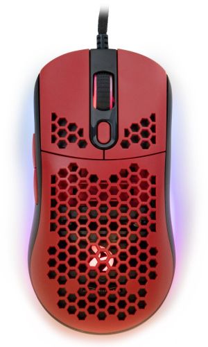 AROZZI herní myš FAVO Ultra Light Black-Red/ drátová/ 16.000 dpi/ USB/ 7 tlačítek/ RGB/ če