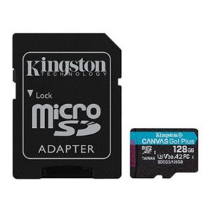 Kingston paměťová karta Canvas Go! Plus, 128GB, micro SDXC, SDCG3/128GB, UHS-I U3, s adapt