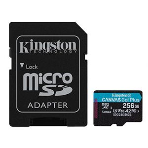 Kingston paměťová karta Canvas Go! Plus, 256GB, micro SDXC, SDCG3/256GB, UHS-I U3, s adapt
