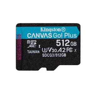 Kingston paměťová karta Canvas Go! Plus, 512GB, micro SDXC, SDCG3/2512GBSP, UHS-I U3, bez