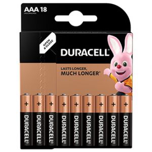Baterie alkalická, AAA, 1.5V, Duracell, blistr, 18-pack, 42326, Basic