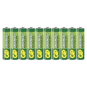 Baterie zinkochloridová, AAA, 1.5V, GP, fólie, 10-pack, Greencell
