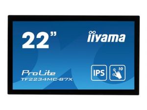22" iiyama TF2234MC-B7X: IPS, FullHD, capacitive, 10P, 350cd/m2, VGA, DP, HDMI, IP65, čern