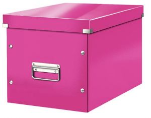 Čtvercová krabice Leitz Click&Store, velikost L (A4), růžová