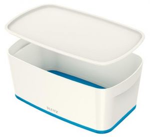 Úložný box s víkem Leitz MyBox, velikost S, bílá/modrá