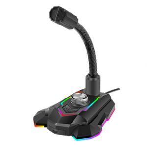 MARVO MIC-05 herní mikrofon mikrofon, nastavení hlasitosti, černý, Rainbow podsvícení, d