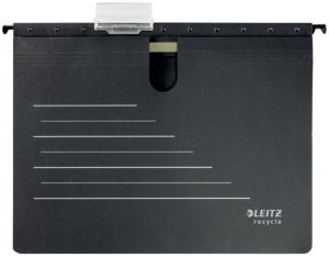 Ekologické závěsné desky s rychlovazačem Leitz Alpha RECYCLE A4, černá