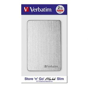 Verbatim externí pevný disk, Store,n,Go ALU Slim, 2.5", USB 3.0, 2TB, 53666, stříbrný