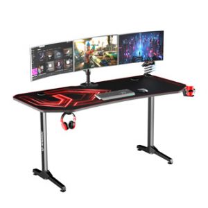 ULTRADESK Herní stůl FRAG XXL RED, 160 x 75 cm, 75 cm, držák nápojů a sluchátek, stojan B