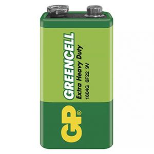 Baterie zinkochloridová, 9V, 9V, GP, fólie, 1-pack, Greencell