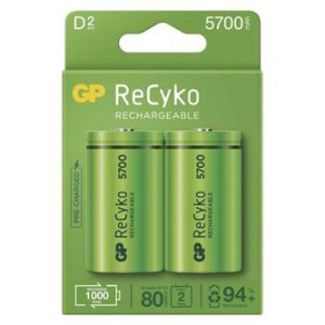 Nabíjecí baterie, D (HR20), 1.2V, 5700 mAh, GP, papírová krabička, 2-pack, ReCyko