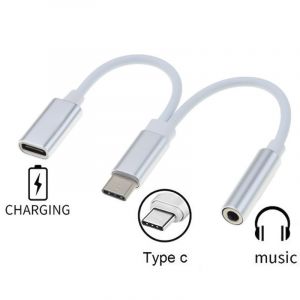 PremiumCord Převodník USB-C na audio konektor jack 3,5mm female + USB typ C konektor pro n