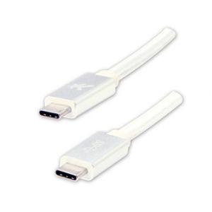Kabel USB (3.2 gen 1), USB C M- USB C M, 2m, 5 Gb/s, 5V/3A, bílý, Logo, box, nylonové ople