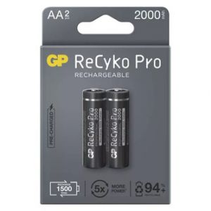 Nabíjecí baterie, AA (HR6), 1.2V, 2000 mAh, GP, papírová krabička, 2-pack, ReCyko Pro