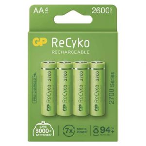 Nabíjecí baterie, AA (HR6), 1.2V, 2600 mAh, GP, papírová krabička, 4-pack, ReCyko