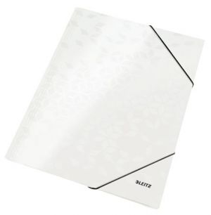 Tříchlopňové desky Leitz WOW, A4, perleťová bílá