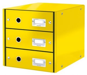 Zásuvkový box Leitz Click&Store, 3 zásuvky, žlutá