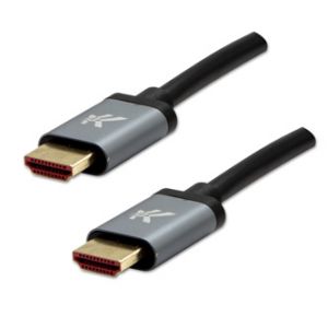 HDMI M- HDMI M, Ultra High Speed, 1m, zlacené konektory, hliníkové provedení krytky, šedý,