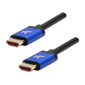 HDMI M- HDMI M, Ultra High Speed, 1m, zlacené konektory, hliníkové provedení krytky, modrý