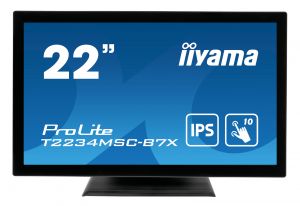 22" iiyama T2234MSC-B7X: IPS, FullHD, capacitive, 10P, 350cd/m2, VGA, HDMI, DP, černý