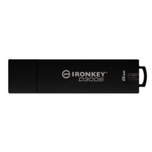 Kingston USB flash disk, USB 3.0 (3.2 Gen 1), 8GB, IronKey D300S, černý, IKD300S/8GB, USB