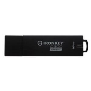 Kingston USB flash disk, USB 3.0 (3.2 Gen 1), 16GB, IronKey Managed D300SM, černý, IKD300S
