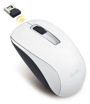 GENIUS Wireless myš NX-7005, USB, bílá, 1200dpi, BlueEye