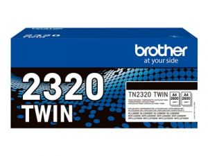 BROTHER TN2320 TWIN - 2-balení - Vysoká výtěžnost - černá - originální - kazeta s barvivem
