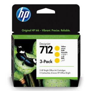 HP originální ink 3ED79A, HP 712, yellow, 29ml, HP 3-pack DesignJet Studio,T210,T230,T250,