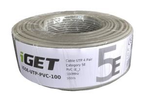 Síťový kabel iGET CAT5E UTP PVC Eca 100m/role