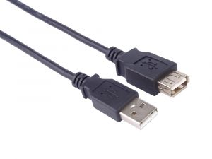 PREMIUMCORD USB 2.0 kabel prodlužovací, A-A, 1m, černý