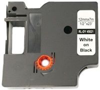 Xerox kompatibilní páska s DYMO, 45021, S0720610,12mm x 7m, bílý tisk / černý podklad, D1