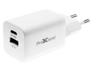 ProXtend nabíječka nástěnná USB-C/A - dual port PD+QC 3.0 (1x USB-A+1xUSB-C), 30W
